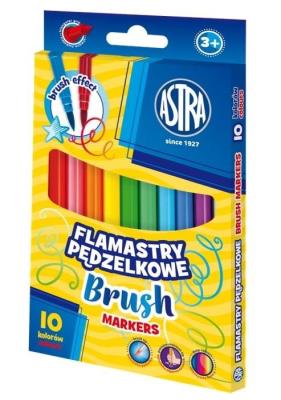 Opakowanie Flamastry okrągłe pędzelkowe 10 kolorów ASTRA