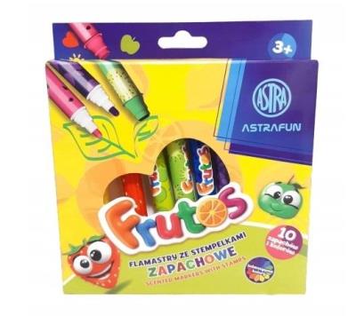 Flamastry okrągłe zapachowe stemple 10kol ASTRA. Wydawca: ASTRA papiernicze. SmakLiter.pl Opakowanie Flamastry okrągłe zapachowe stemple 10kol ASTRA