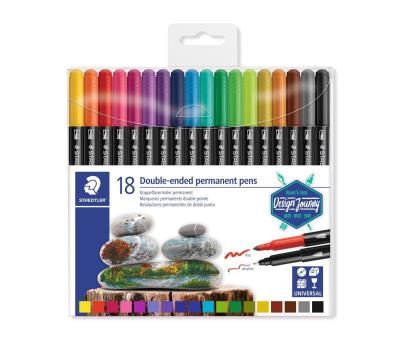 Opakowanie Flamastry Staedtler Design Journey dwustronne wodoodporne 18 kolorów