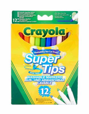 Okładka książki Flamastry zmywalne grube i cienkie 12 kol CRAYOLA