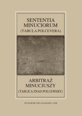 Opakowanie Fontes Historiae Antiquae LIII Sententia Minuciorum czyli Tabula Polcevera