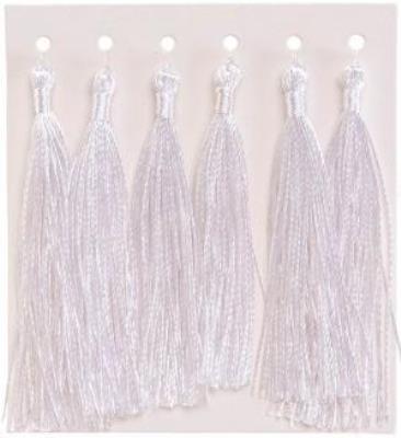 Frędzelki chwosty ozdobne białe 8cm 6szt. Wydawca: Brewis. SmakLiter.pl Opakowanie Frędzelki chwosty ozdobne białe 8cm 6szt