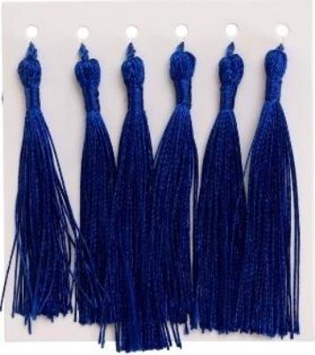 Frędzelki chwosty ozdobne niebieskie 8cm 6szt. Wydawca: Brewis. SmakLiter.pl Opakowanie Frędzelki chwosty ozdobne niebieskie 8cm 6szt