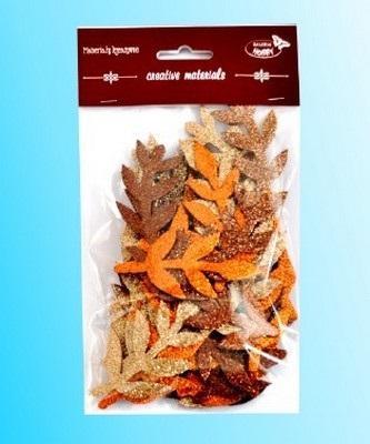 Opakowanie Gałązki brokatowe tonacja brązowa 36szt