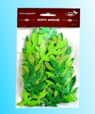 Opakowanie Gałązki brokatowe tonacja zielona 36szt