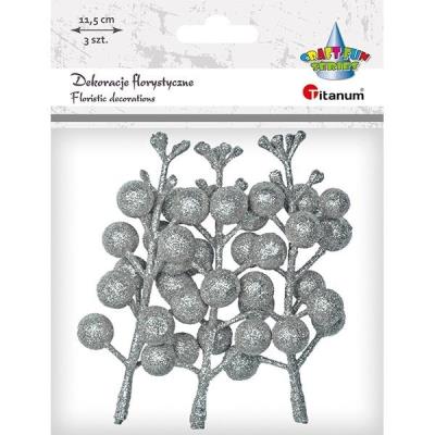 Opakowanie Gałązki owoców winobluszczu srebrne 3szt