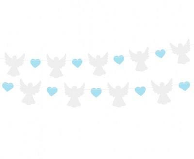Opakowanie Girlanda papierowa Aniołki niebieskie serduszka