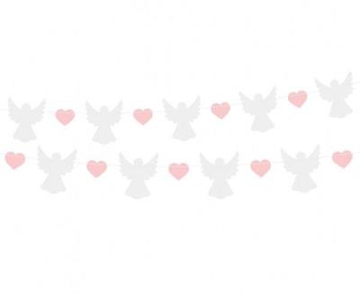 Opakowanie Girlanda papierowa Aniołki różowe serduszka 150cm