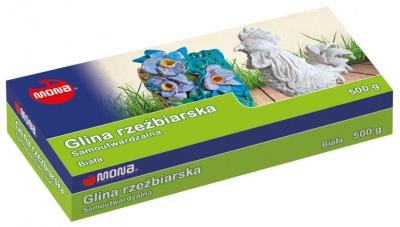 Opakowanie Glina rzeźbiarska samoutwardzalna biała 500g MONA