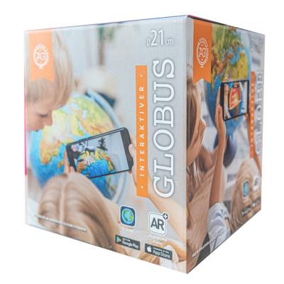 Opakowanie Globus 21cm z mapą fizyczną i aplikacją ALAYSKY