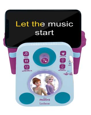 Opakowanie Głośnik karaoke Frozen z dwoma mikrofonami i efektami świetlnymi i dźwiękowymi K140FZ