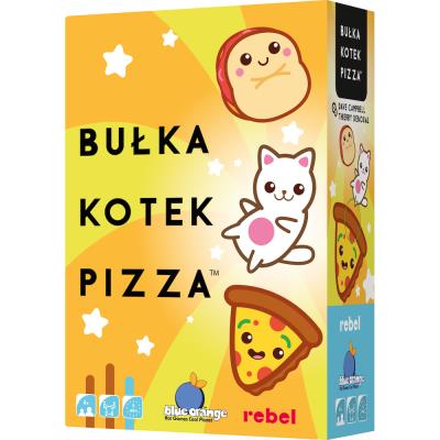 Gra Bułka, Kotek, Pizza. Autor: Campbell Dave, Denoual Thierry. SmakLiter.pl Okładka książki Gra Bułka, Kotek, Pizza