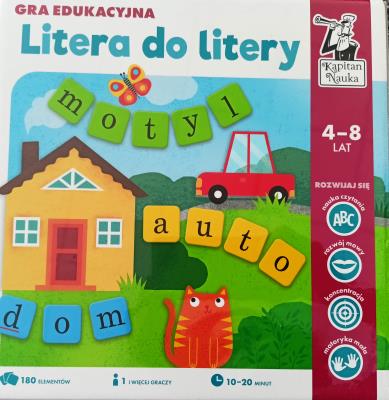 Gra edukacyjna. Litera do litery. Kapitan Nauka 4-8 LAT. Wydawca: Edgard. SmakLiter.pl Opakowanie Gra edukacyjna. Litera do litery. Kapitan Nauka 4-8 LAT