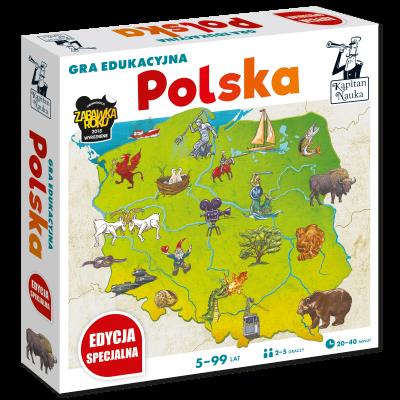 Gra edukacyjna Polska Edycja specjalna 5-99 lat Kapitan Nauka. Autor: Czapczyk Paweł, Hubert Bobrowski, Wójcicki Jarosław. SmakLiter.pl Okładka książki Gra edukacyjna Polska Edycja specjalna 5-99 lat Kapitan Nauka