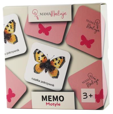 Gra Memo Motyle. Wydawca: Mama Maluje. SmakLiter.pl Opakowanie Gra Memo Motyle