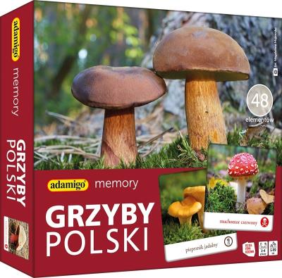 Gra memory Grzyby Polski. Wydawca: Adamigo. SmakLiter.pl Opakowanie Gra memory Grzyby Polski