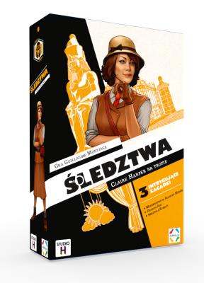 Gra Śledztwa Claire Harper na tropie. Autor: Guillaume Montiage. SmakLiter.pl Okładka książki Gra Śledztwa Claire Harper na tropie