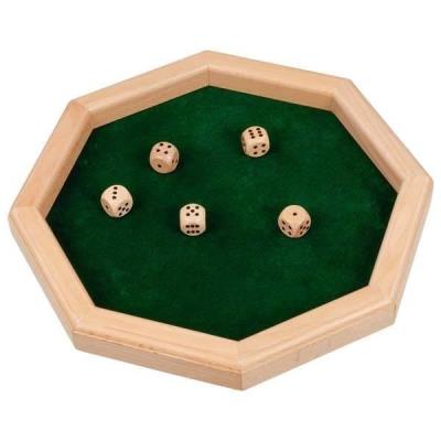 Opakowanie Gra w kości z drewnianą podstawką