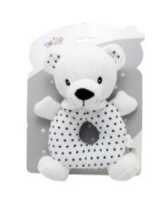 Opakowanie Grzechotka miś blac&white 18cm