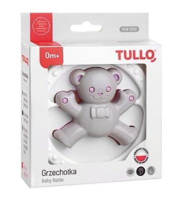 Opakowanie Grzechotka miś szaro-różowy
