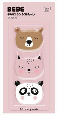 Opakowanie Gumka do mazania BB Friends Girls 3szt