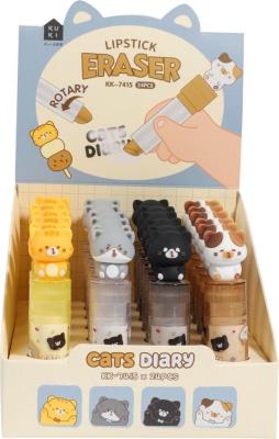 Opakowanie Gumka do ołówka Cats Diary wykręcana (24szt)