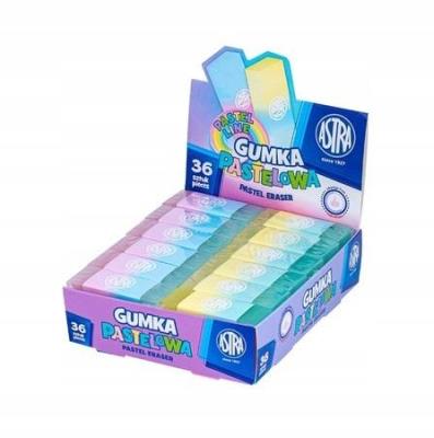 Gumka dwukolorowa Pastel Line (36szt) ASTRA. Wydawca: ASTRA papiernicze. SmakLiter.pl Opakowanie Gumka dwukolorowa Pastel Line (36szt) ASTRA