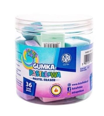 Opakowanie Gumka kwadratowa pastel 28x28mm (36szt) ASTRA