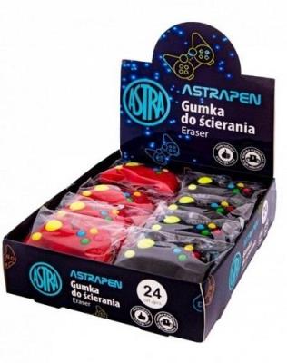 Gumka ołówkowa gracza (24szt) ASTRA. Wydawca: ASTRA papiernicze. SmakLiter.pl Opakowanie Gumka ołówkowa gracza (24szt) ASTRA