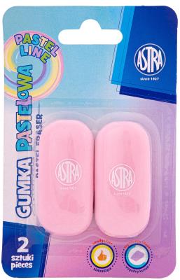 Opakowanie Gumka owalna pastelowa Astra blister 2 sztuk