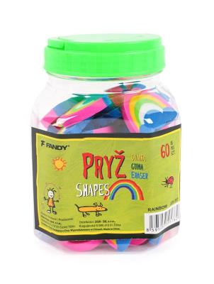 Opakowanie Gumka Shapes tęcza (60szt)