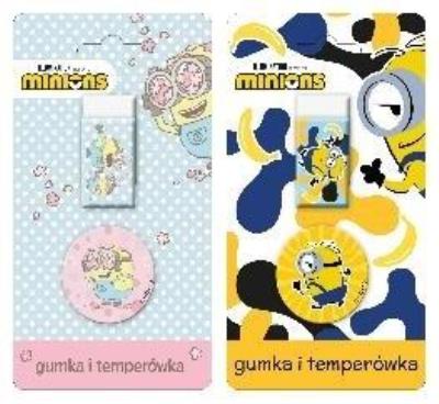 Opakowanie Gumka + temperówka na blistrze Minionki