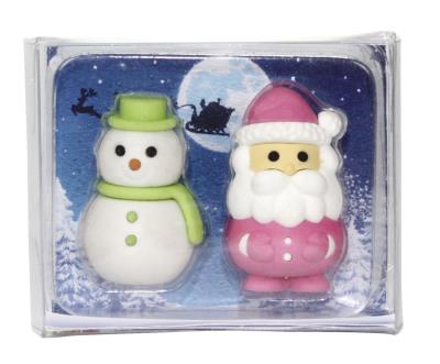 Opakowanie Gumki do ścierania  Mikołaj i Bałwanek 1szt.mix