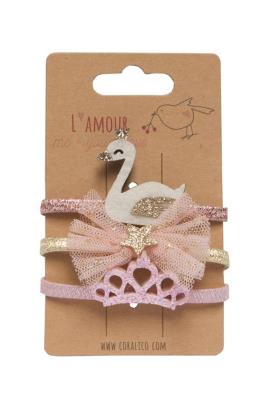 Opakowanie Gumki łabędź, kokardka i korona