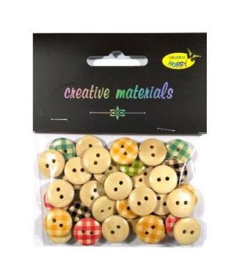 Opakowanie Guziki nadruk krata15mm 15g