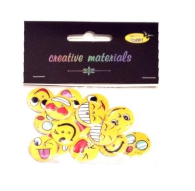 Opakowanie Guziki ozdobne Emoji 20mm 15szt