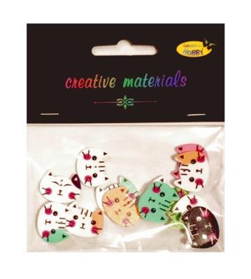 Opakowanie Guziki ozdobne Kotki 2 20x16mm 15szt