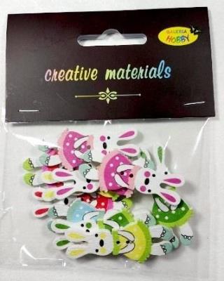 Opakowanie Guziki ozdobne Króliczki 45mm 10szt