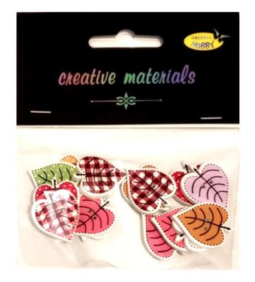 Opakowanie Guziki ozdobne Listki 25mm 15szt