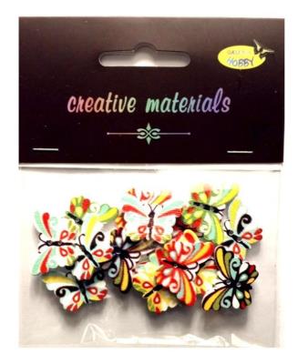 Guziki ozdobne Motyle 3 24x17mm 15szt. Wydawca: Galeria Hobby. SmakLiter.pl Opakowanie Guziki ozdobne Motyle 3 24x17mm 15szt