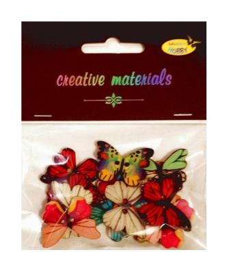 Opakowanie Guziki ozdobne Motyle retro 28mm 15szt