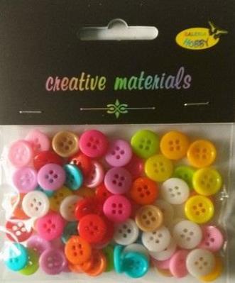 Opakowanie Guziki pastelowe kolorowe 11,5mm 15g ok.80szt