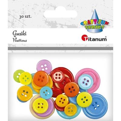Opakowanie Guziki plastikowe okrągłe mix 30szt