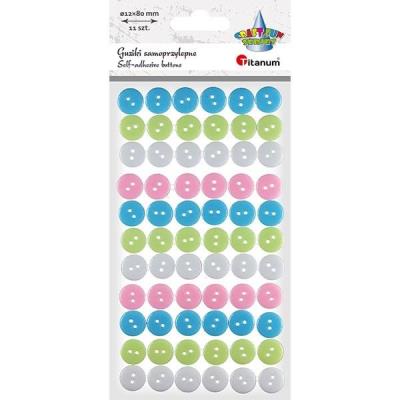 Opakowanie Guziki plastikowe samoprzylepne pastel 66szt