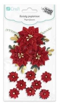 Opakowanie Gwiazda betlejemska z brokatem 11szt