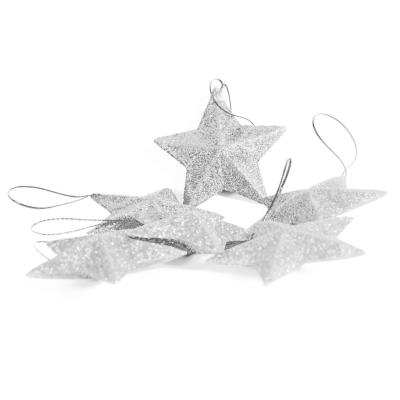 Opakowanie Gwiazdki brokat białe 6szt