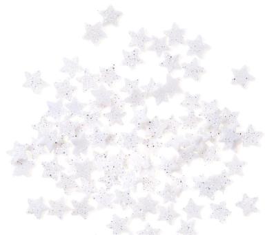 Opakowanie Gwiazdki z brokatem białe 1,1cm 96szt