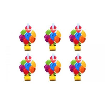 Gwizdki rozwijane z medalionem Balony 6szt. Wydawca: GoParty. SmakLiter.pl Opakowanie Gwizdki rozwijane z medalionem Balony 6szt