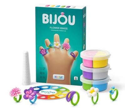 Hey Clay Bijou - Flower rings. Wydawca: TM Toys. SmakLiter.pl Opakowanie Hey Clay Bijou - Flower rings