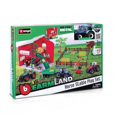 Horse Stable Playset Tractor BBURAGO. Wydawca: BBurago. SmakLiter.pl Opakowanie Horse Stable Playset Tractor BBURAGO